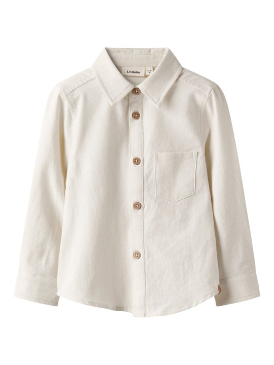 Lil' Atelier Mini HADAM LS SHIRT - Turtledove | Torgunns Barneklær AS