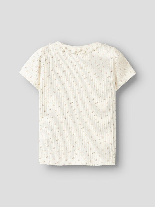 Lil' Atelier Mini HULLA HUA SS SLIM TOP - Coconut Milk | Torgunns Barneklær AS