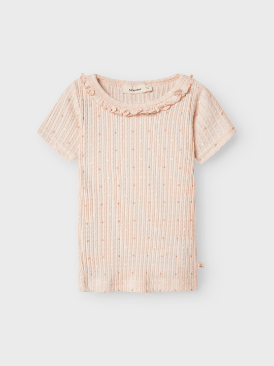 Lil' Atelier Mini HULLA HUA SS SLIM TOP - Peach Blush | Torgunns Barneklær AS