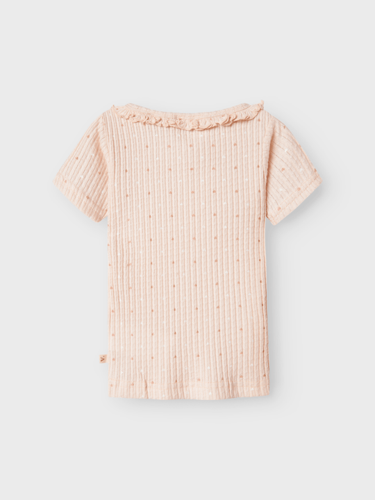 Lil' Atelier Mini HULLA HUA SS SLIM TOP - Peach Blush | Torgunns Barneklær AS