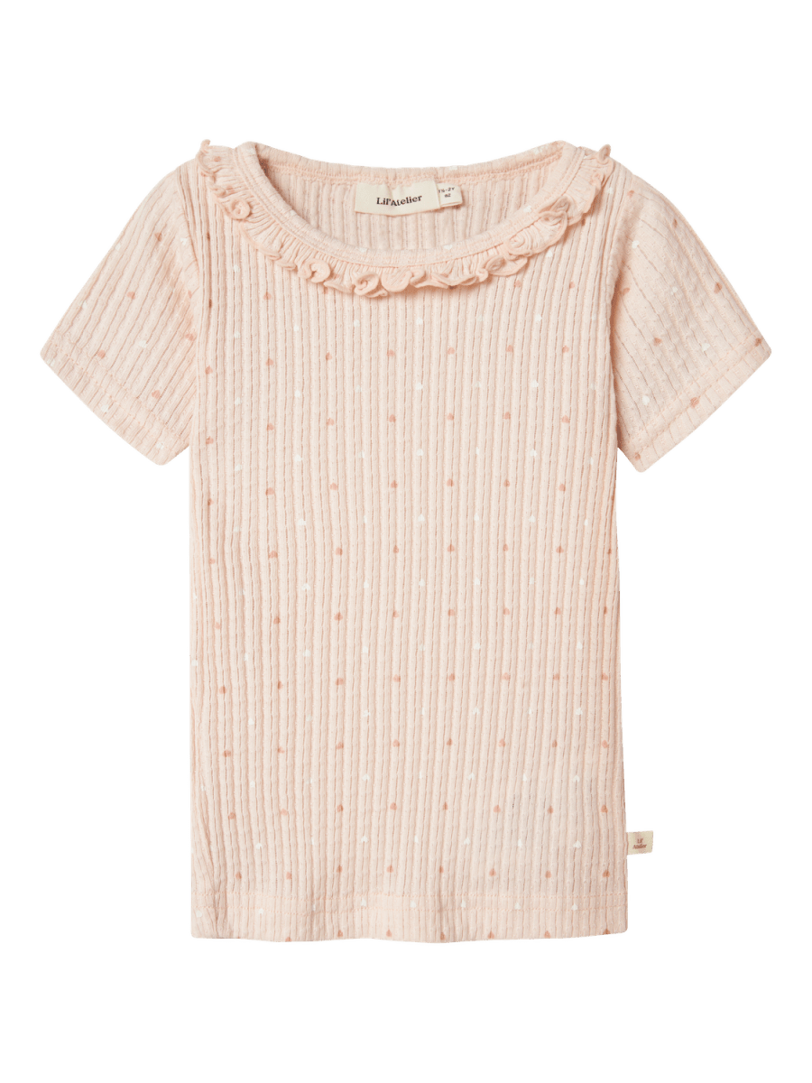 Lil' Atelier Mini HULLA HUA SS SLIM TOP - Peach Blush | Torgunns Barneklær AS