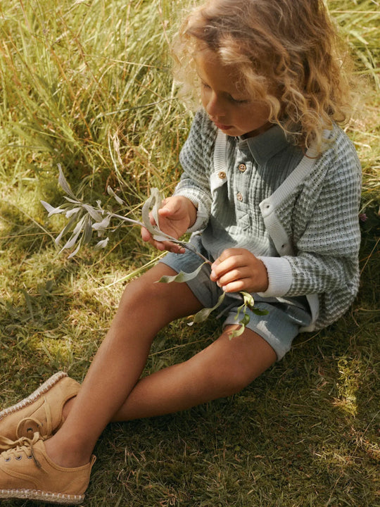 Lil' Atelier MINI JANU LOOSE SHORTS - Seagrass | Torgunns Barneklær AS