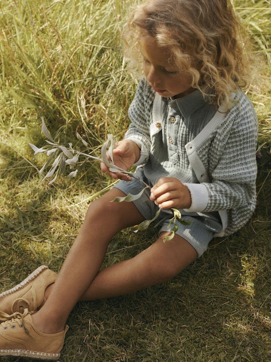 Lil' Atelier MINI JANU SS LOOSE SHIRT - Seagrass | Torgunns Barneklær AS