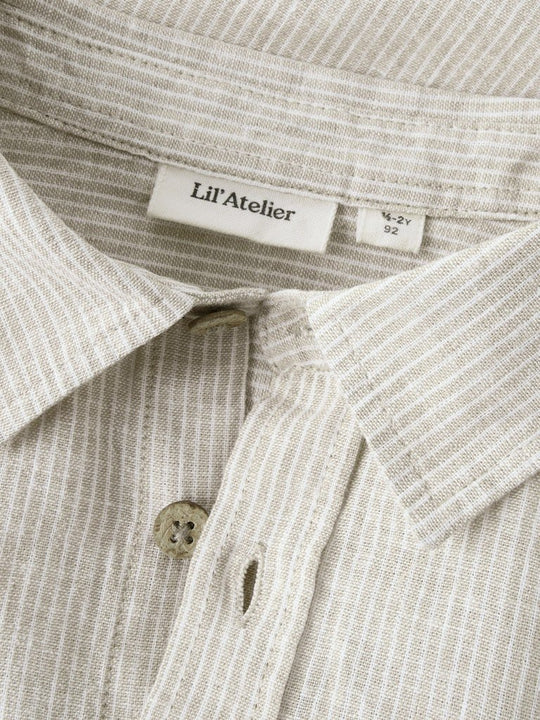 Lil' Atelier Mini JESPER LS SHIRT - Irish Cream | Torgunns Barneklær AS