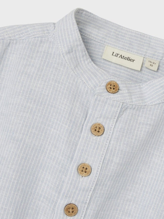 Lil' Atelier Mini JESPER SS LOOSE SHIRT - Ancient Water | Torgunns Barneklær AS