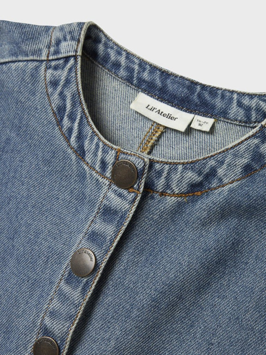 Lil' Atelier Mini KAROLE LS DENIM SHIRT - Medium Blue Denim | Torgunns Barneklær AS
