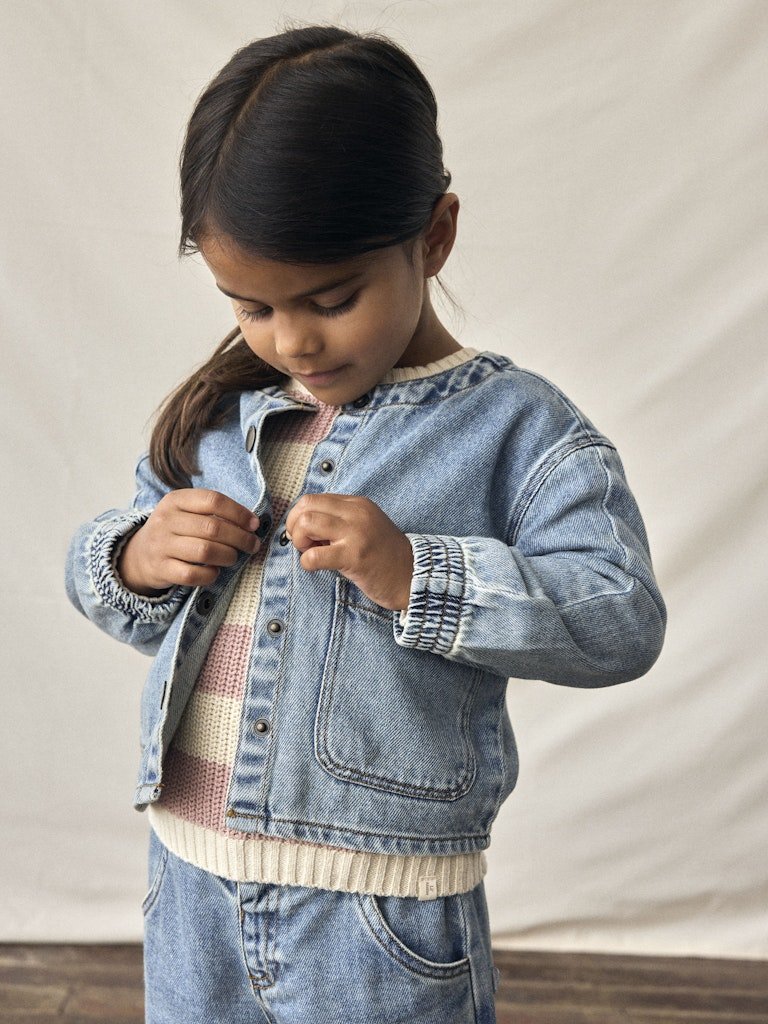 Lil' Atelier Mini KAROLE LS DENIM SHIRT - Medium Blue Denim | Torgunns Barneklær AS