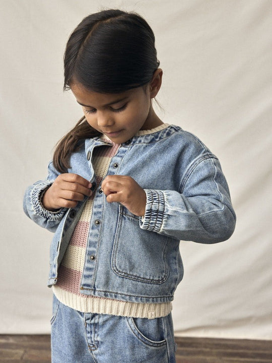 Lil' Atelier Mini KAROLE LS DENIM SHIRT - Medium Blue Denim | Torgunns Barneklær AS