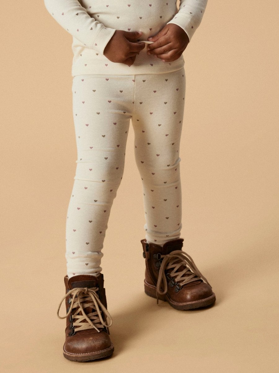 Lil' Atelier Mini LALO TAI SLIM LEGGING - Turtledove | HEART | Torgunns Barneklær AS