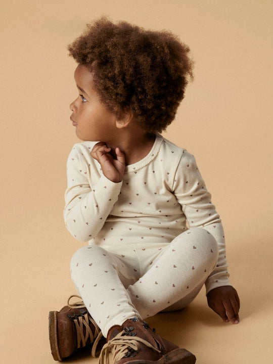 Lil' Atelier Mini LALO TAI SLIM LEGGING - Turtledove | HEART | Torgunns Barneklær AS