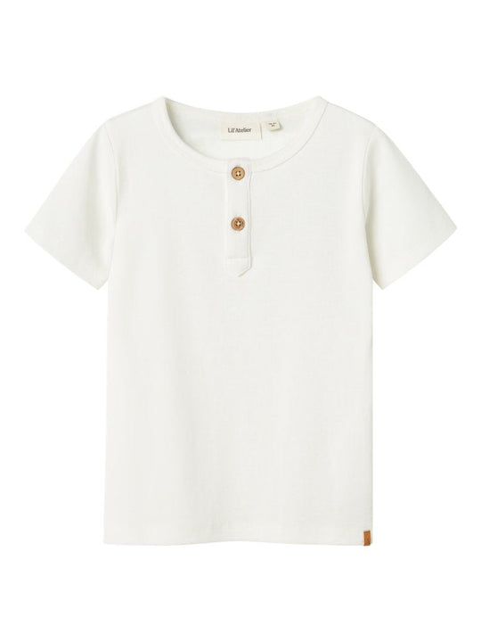 Lil' Atelier Mini LALO TAJ SS SLIM TOP - Coconut Milk | Torgunns Barneklær AS