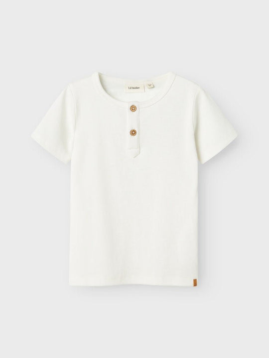 Lil' Atelier Mini LALO TAJ SS SLIM TOP - Coconut Milk | Torgunns Barneklær AS