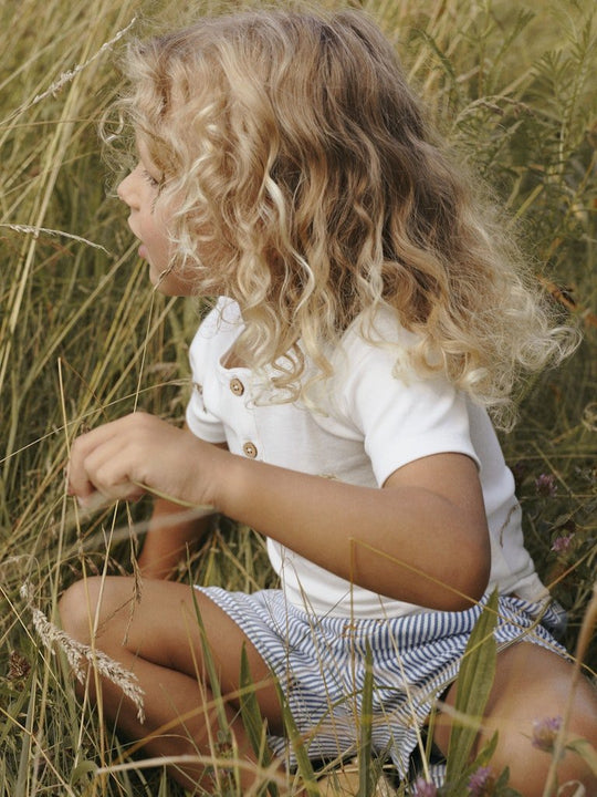 Lil' Atelier Mini LALO TAJ SS SLIM TOP - Coconut Milk | Torgunns Barneklær AS