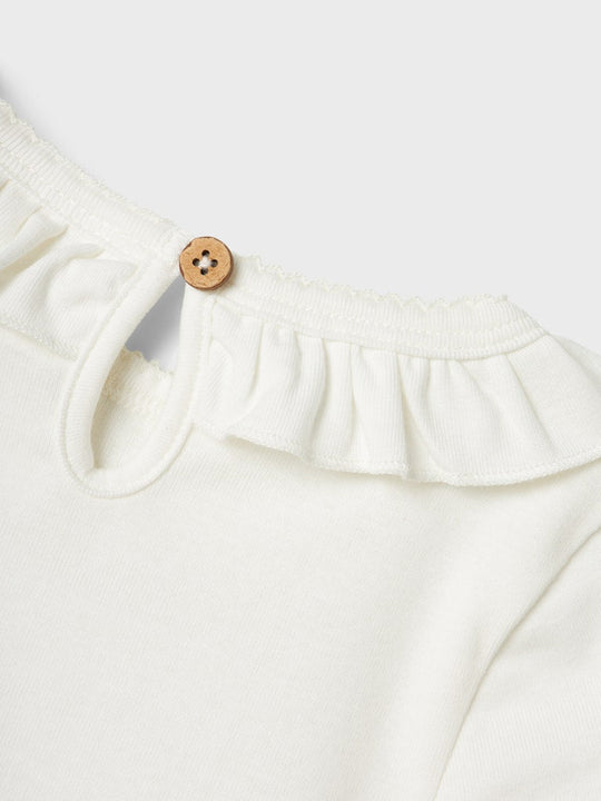 Lil' Atelier Mini LALO TAN SS SLIM TOP - Coconut Milk | Torgunns Barneklær AS