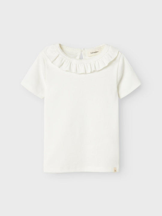 Lil' Atelier Mini LALO TAN SS SLIM TOP - Coconut Milk | Torgunns Barneklær AS
