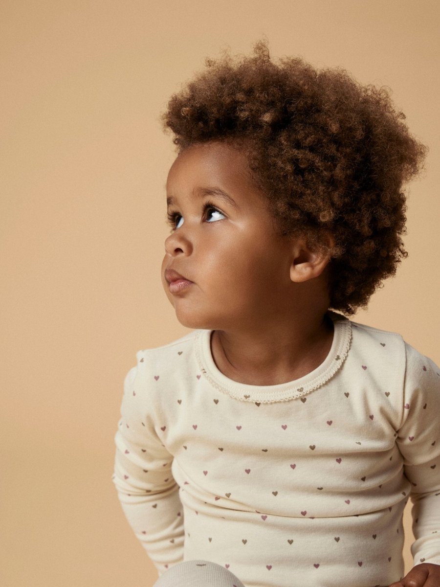 Lil' Atelier Mini LALO TIG LS SLIM TOP - Turtledove | HEART | Torgunns Barneklær AS