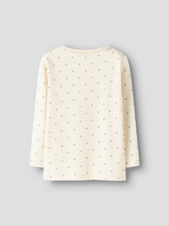 Lil' Atelier Mini LALO TIG LS SLIM TOP - Turtledove | HEART | Torgunns Barneklær AS