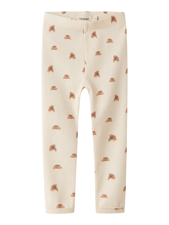 Lil' Atelier Mini LAVO EKI SLIM LEGGING - Turtledove | Croissant | Torgunns Barneklær AS