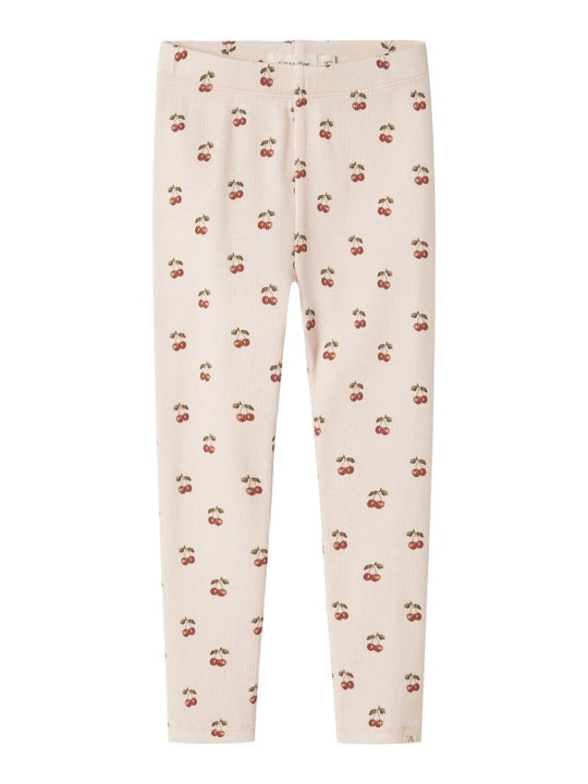 Lil' Atelier Mini LAVO ELF SLIM LEGGING - Silver Peony | CHERRY | Torgunns Barneklær AS