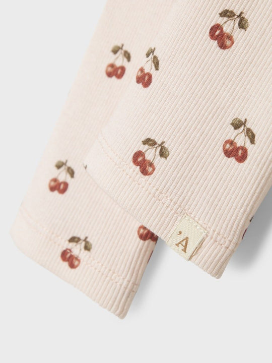 Lil' Atelier Mini LAVO ELF SLIM LEGGING - Silver Peony | CHERRY | Torgunns Barneklær AS