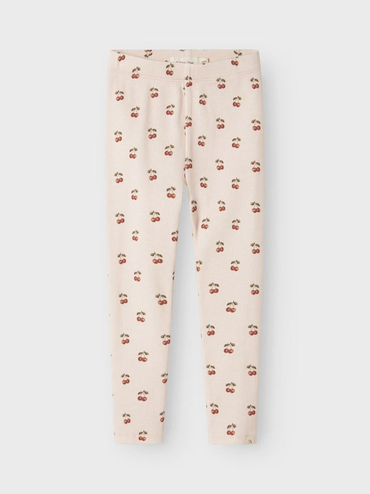 Lil' Atelier Mini LAVO ELF SLIM LEGGING - Silver Peony | CHERRY | Torgunns Barneklær AS