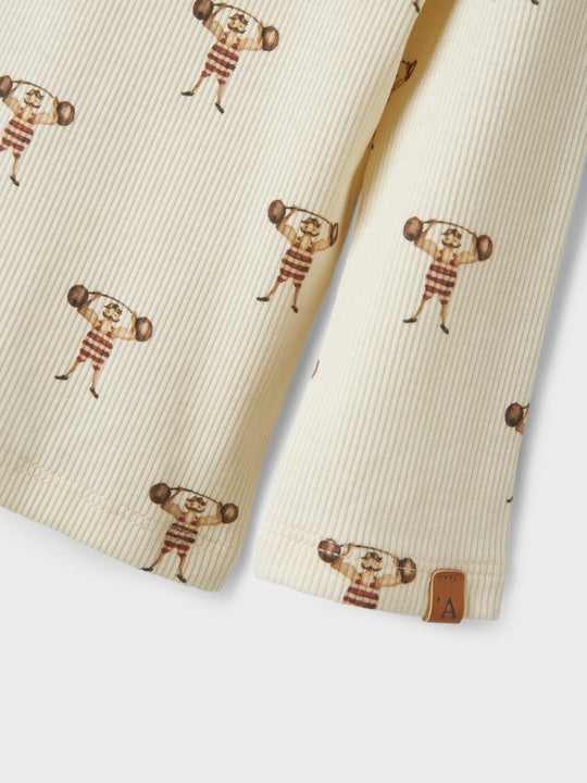 Lil' Atelier Mini LAVO ENK LS SLIM TOP - Turtledove | STRONG MAN | Torgunns Barneklær AS