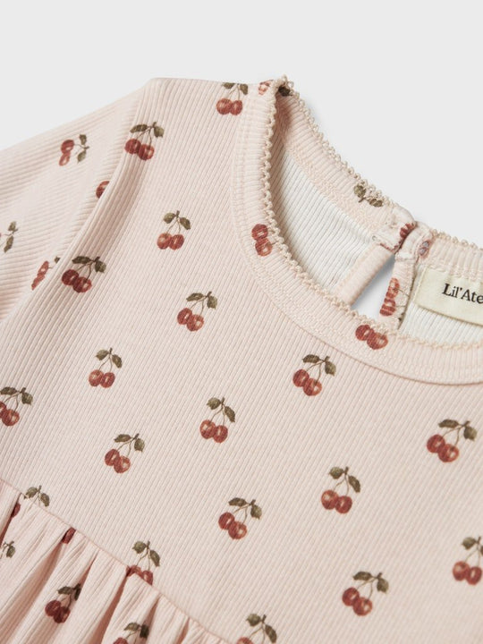 Lil' Atelier Mini LAVO ERA SS DRESS - Silver Peony | CHERRY | Torgunns Barneklær AS