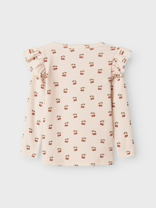 Lil' Atelier Mini LAVO EVE LS SLIM TOP - Silver Peony | CHERRY | Torgunns Barneklær AS