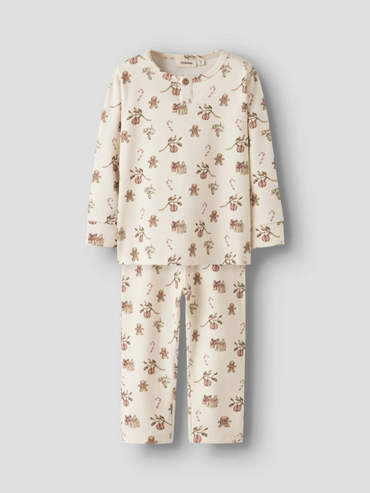 Lil' Atelier Mini LAYO GIT LS NIGHTSET - Turtledove | CHRISTMAS | Torgunns Barneklær AS