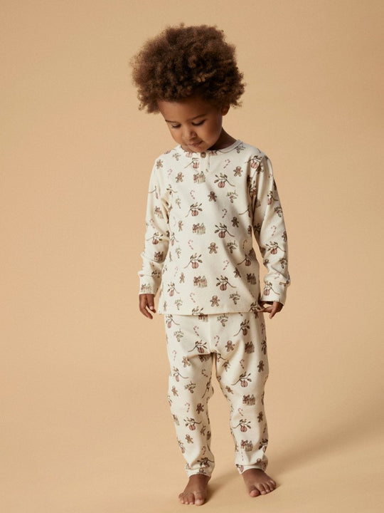 Lil' Atelier Mini LAYO GIT LS NIGHTSET - Turtledove | CHRISTMAS | Torgunns Barneklær AS