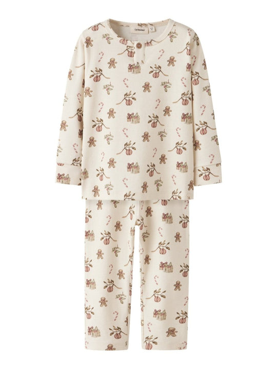 Lil' Atelier Mini LAYO GIT LS NIGHTSET - Turtledove | CHRISTMAS | Torgunns Barneklær AS