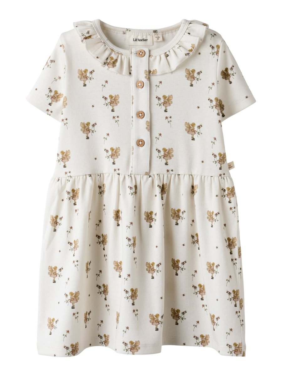 Lil' Atelier Mini LAYO LOA SS DRESS - Coconut Milk | FAIRY | Torgunns Barneklær AS