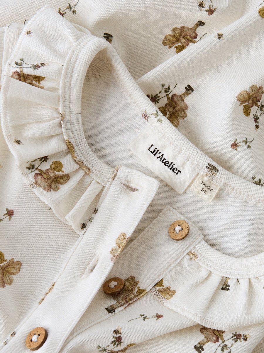 Lil' Atelier Mini LAYO LOA SS DRESS - Coconut Milk | FAIRY | Torgunns Barneklær AS