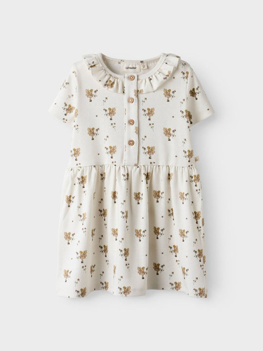 Lil' Atelier Mini LAYO LOA SS DRESS - Coconut Milk | FAIRY | Torgunns Barneklær AS