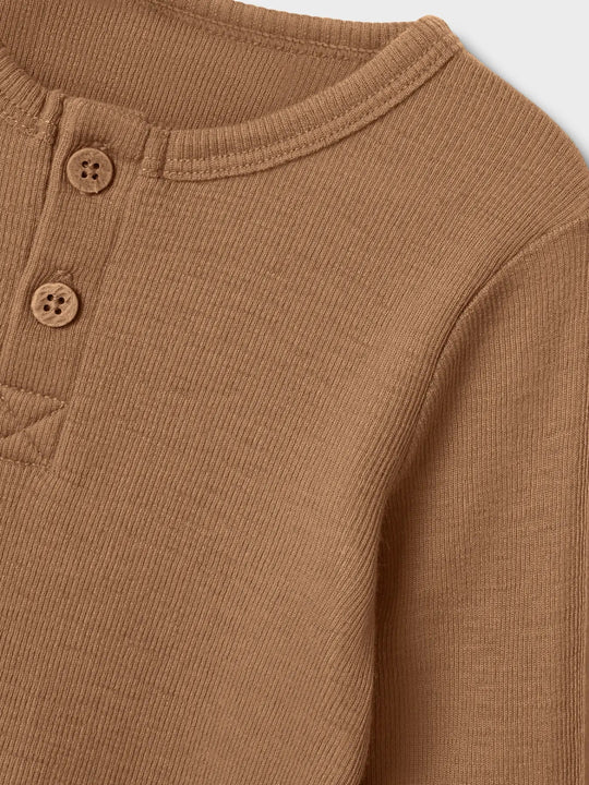 Lil' Atelier Mini NOEL NEB WOOL LS SLIM TOP - Tigers Eye | Torgunns Barneklær AS