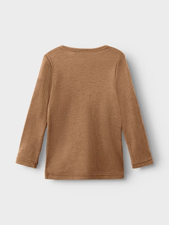 Lil' Atelier Mini NOEL NEB WOOL LS SLIM TOP - Tigers Eye | Torgunns Barneklær AS