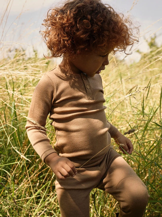 Lil' Atelier Mini NOEL NEB WOOL LS SLIM TOP - Tigers Eye | Torgunns Barneklær AS