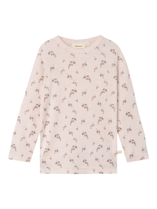 Lil' Atelier Mini NOEL NIA WOOL LS SLIM TOP - Morganite | BERRY | Torgunns Barneklær AS