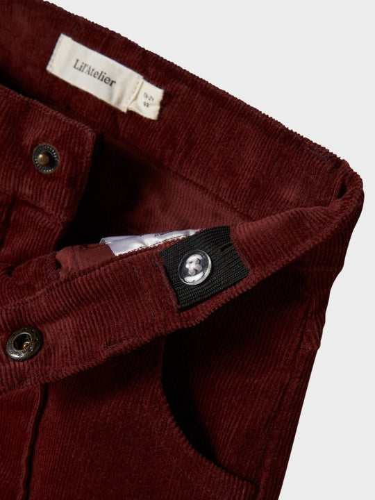 Lil' Atelier Mini OBERT CORD WIDE PANT - Hot Chocolate | Torgunns Barneklær AS