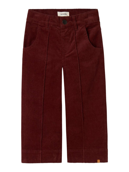 Lil' Atelier Mini OBERT CORD WIDE PANT - Hot Chocolate | Torgunns Barneklær AS