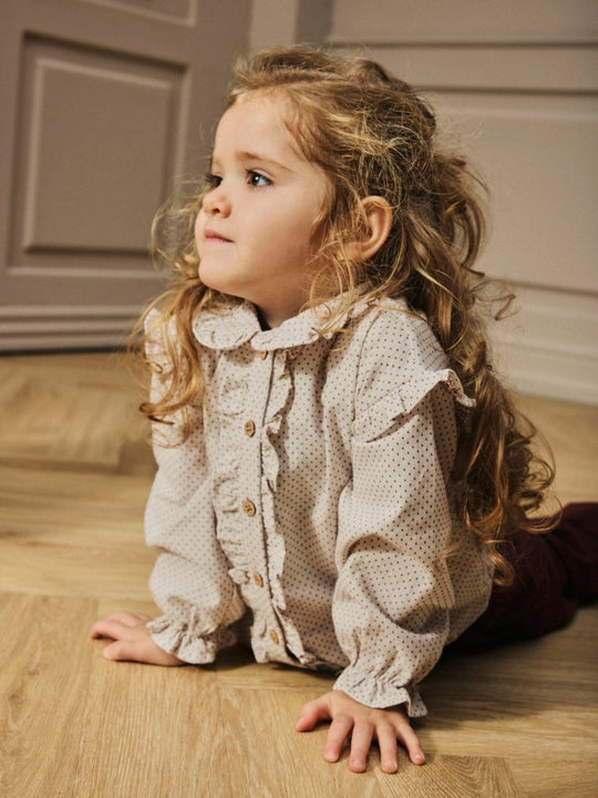 Lil' Atelier Mini OLENA LS LOOSE SHIRT - Pastel Parchment | Torgunns Barneklær AS