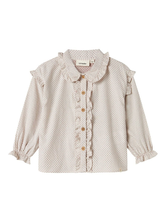 Lil' Atelier Mini OLENA LS LOOSE SHIRT - Pastel Parchment | Torgunns Barneklær AS