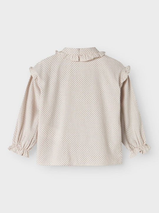 Lil' Atelier Mini OLENA LS LOOSE SHIRT - Pastel Parchment | Torgunns Barneklær AS