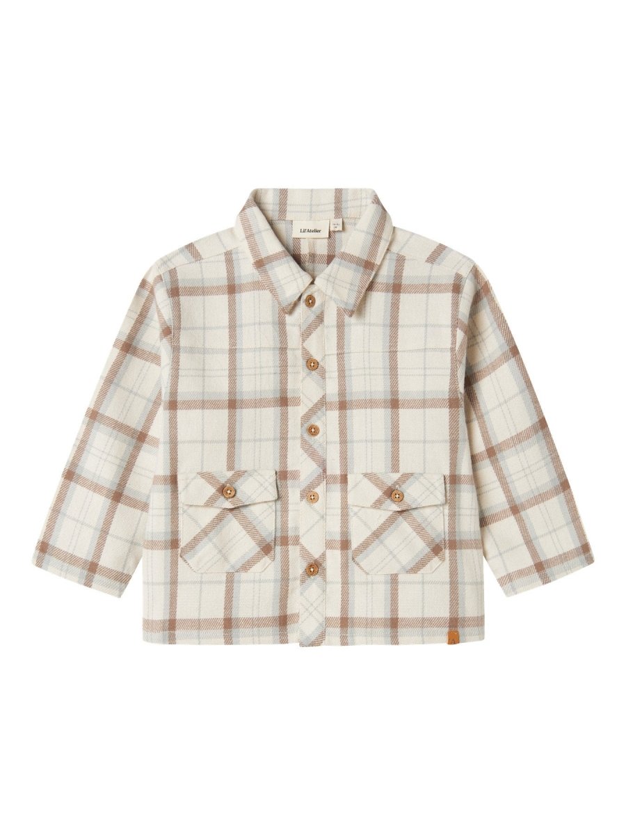 Lil' Atelier Mini OTIS LS LOOSE SHIRT JACKET - Turtledove | Torgunns Barneklær AS