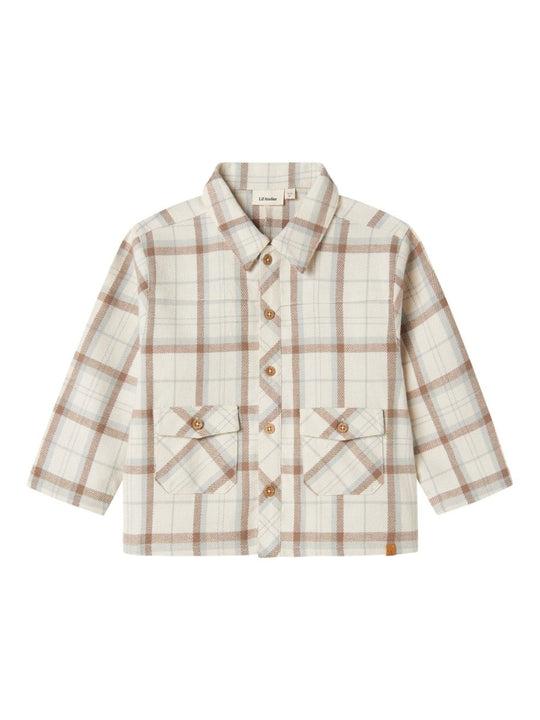 Lil' Atelier Mini OTIS LS LOOSE SHIRT JACKET - Turtledove | Torgunns Barneklær AS