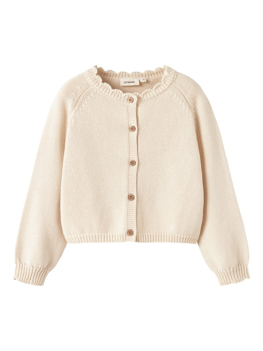 Lil' Atelier Mini RAMLA LS SHORT KNIT CARDIGAN - Turtledove | Torgunns Barneklær AS