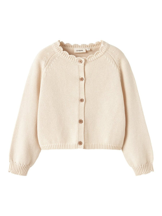 Lil' Atelier Mini RAMLA LS SHORT KNIT CARDIGAN - Turtledove | Torgunns Barneklær AS