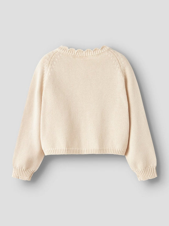 Lil' Atelier Mini RAMLA LS SHORT KNIT CARDIGAN - Turtledove | Torgunns Barneklær AS