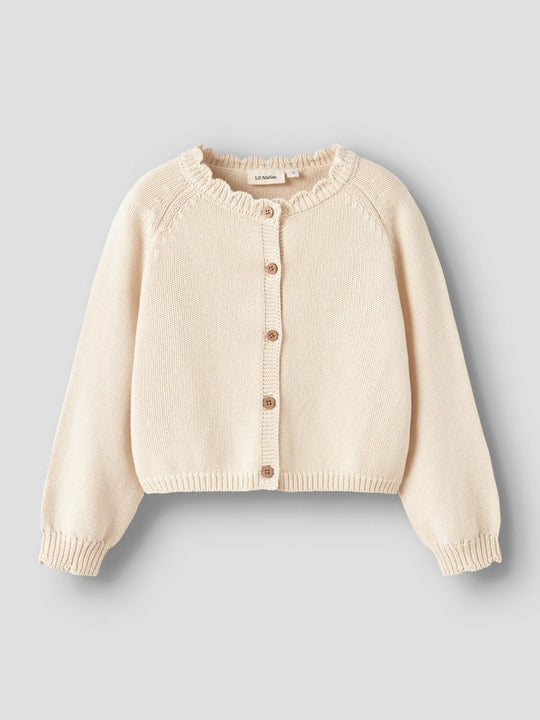 Lil' Atelier Mini RAMLA LS SHORT KNIT CARDIGAN - Turtledove | Torgunns Barneklær AS