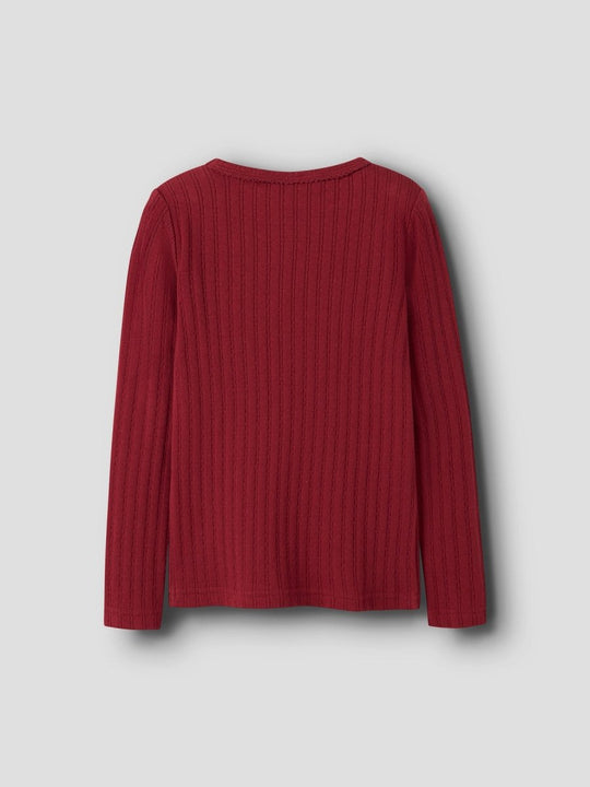 Lil' Atelier Mini RITA SIG LS SLIM TOP - Red Dahlia | Torgunns Barneklær AS